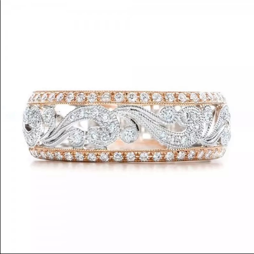 New Two Tone 925 Silver Sapphire Ring - Picture 2 of 7